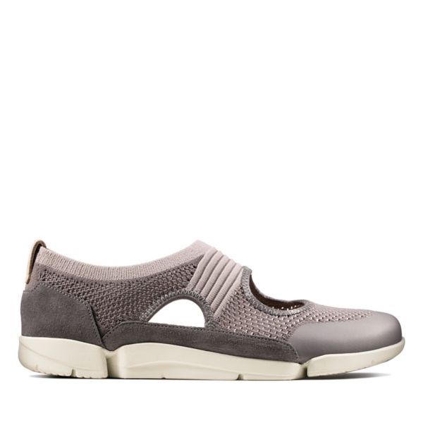 Clarks Womens Tri Tone Trainers Grey | USA-4107562